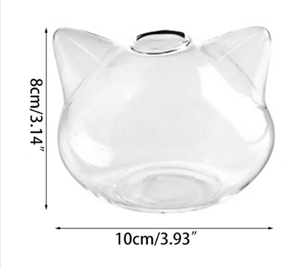 猫型花瓶のサイズ仕様図 - 幅10cm×高さ8cm