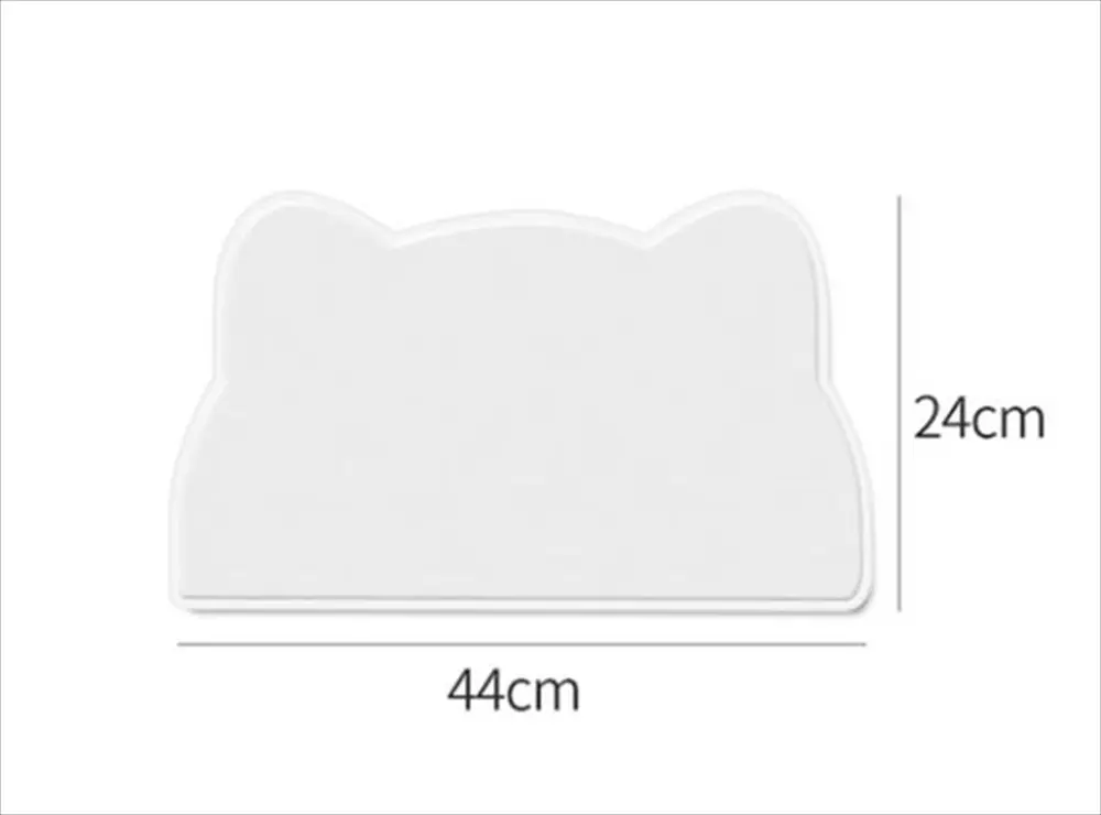 猫用シリコン食事マット ピンク・グレー 使用イメージ