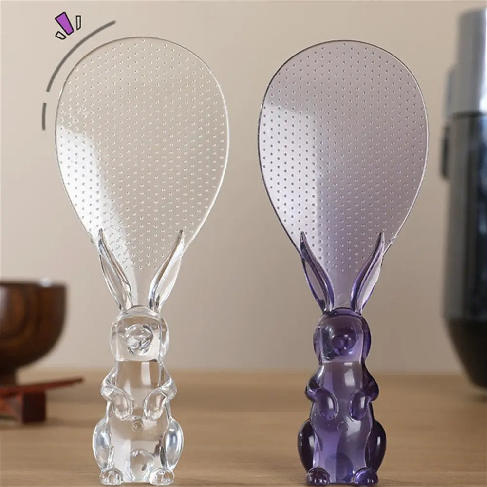 うさぎ型しゃもじ クリアとパープルの2色