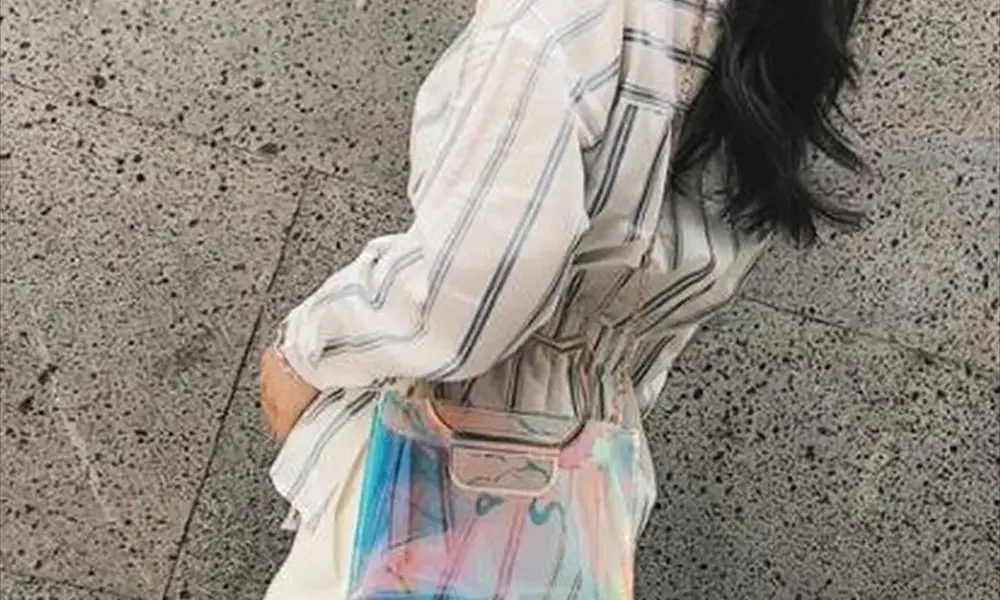 猫の耳型ハンドルが可愛い！オーロラクリアバッグ徹底レビュー【2wayショルダー＆ハンドバッグ】透明PVC×チェーンストラップ付き