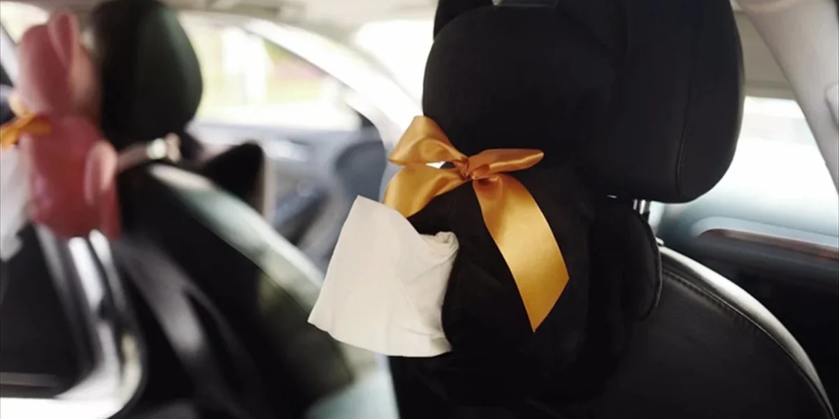 猫型ティッシュケースで車内・部屋をおしゃれに！バンド付きで取り付け簡単なネコぬいぐるみティッシュボックス