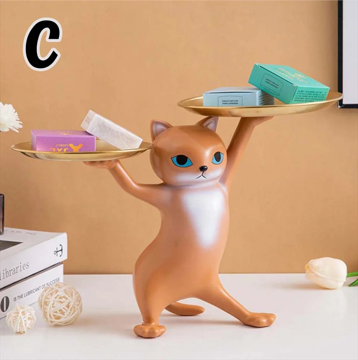 猫のトレイ ブラウン