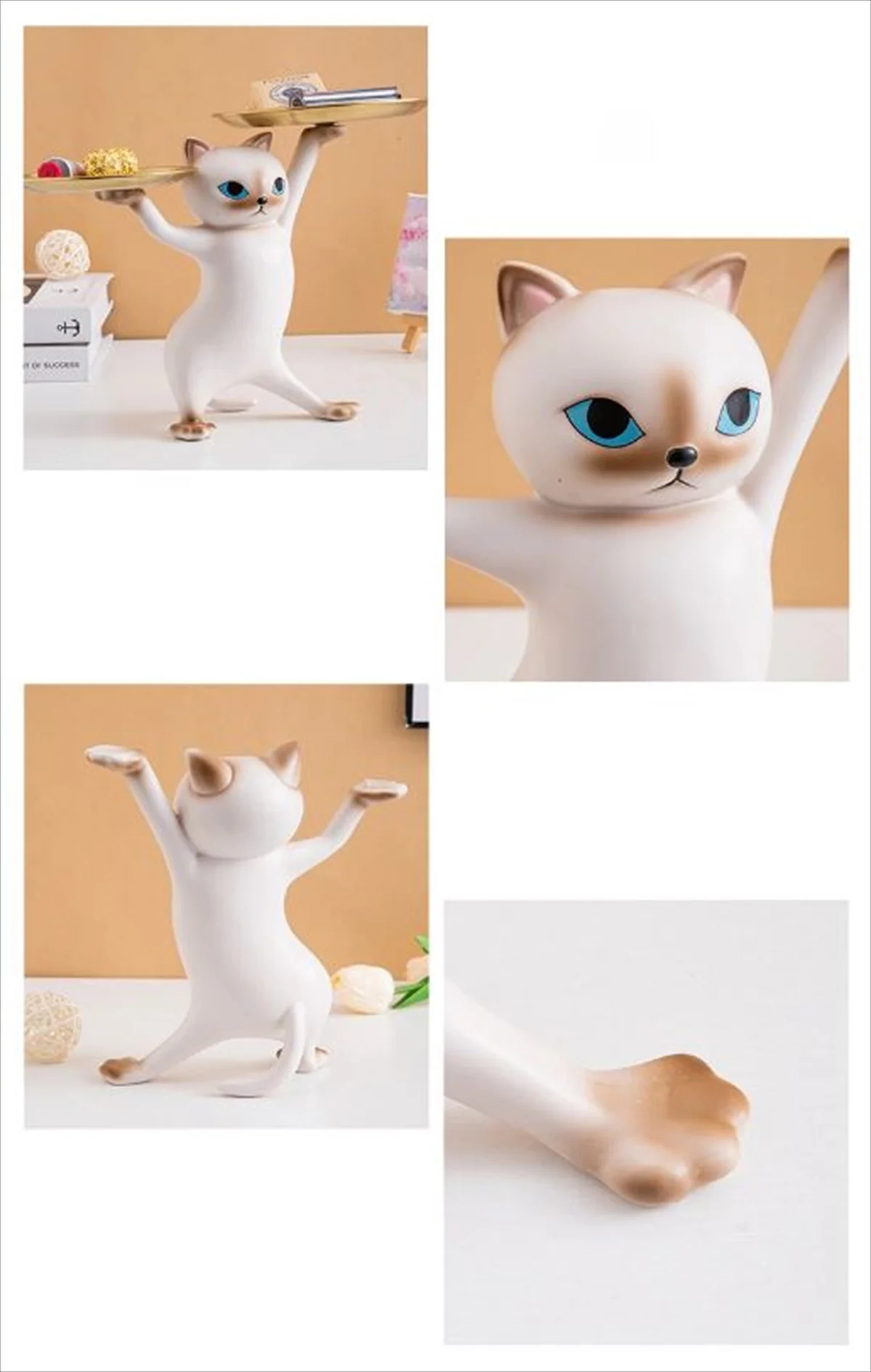 猫のトレイ 細部 表情 肉球 造形クオリティ