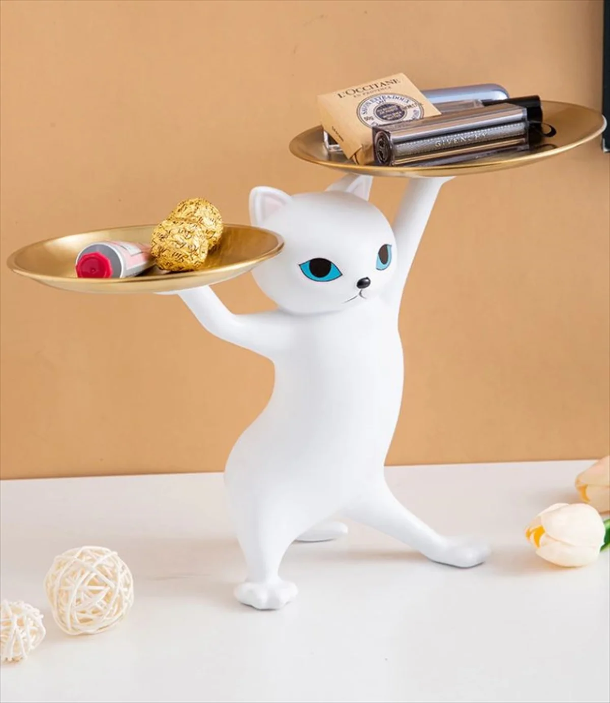 猫のトレイ 小物置きスタンド ネコ型 インテリア雑貨