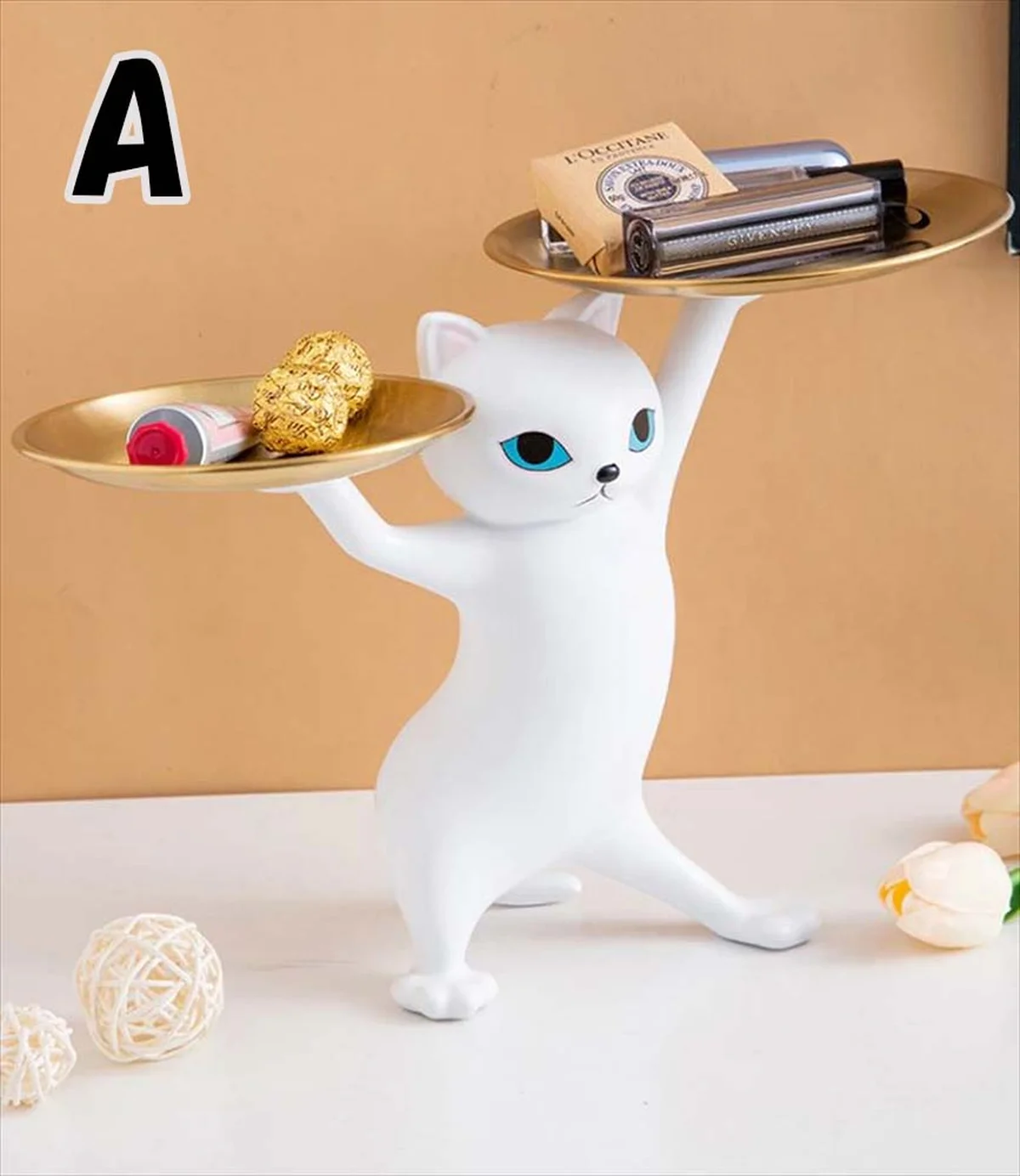 猫のトレイ ホワイト サイズ確認 単体