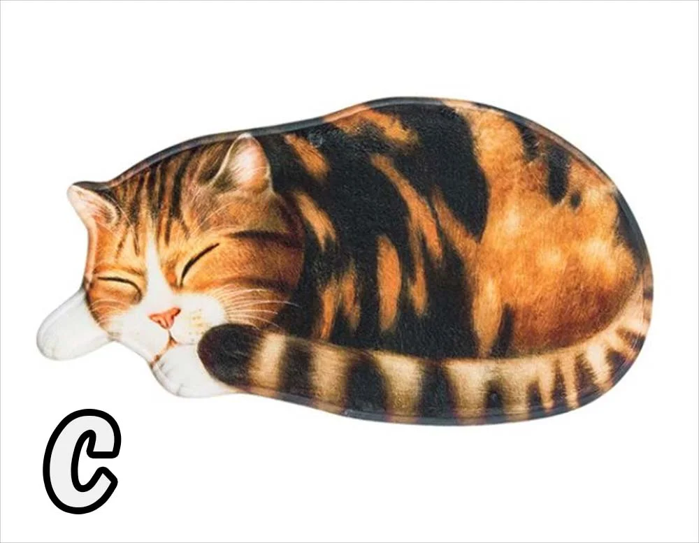 茶色の猫マット