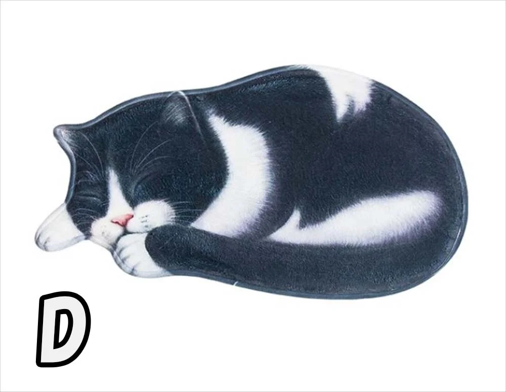 白黒の猫マット