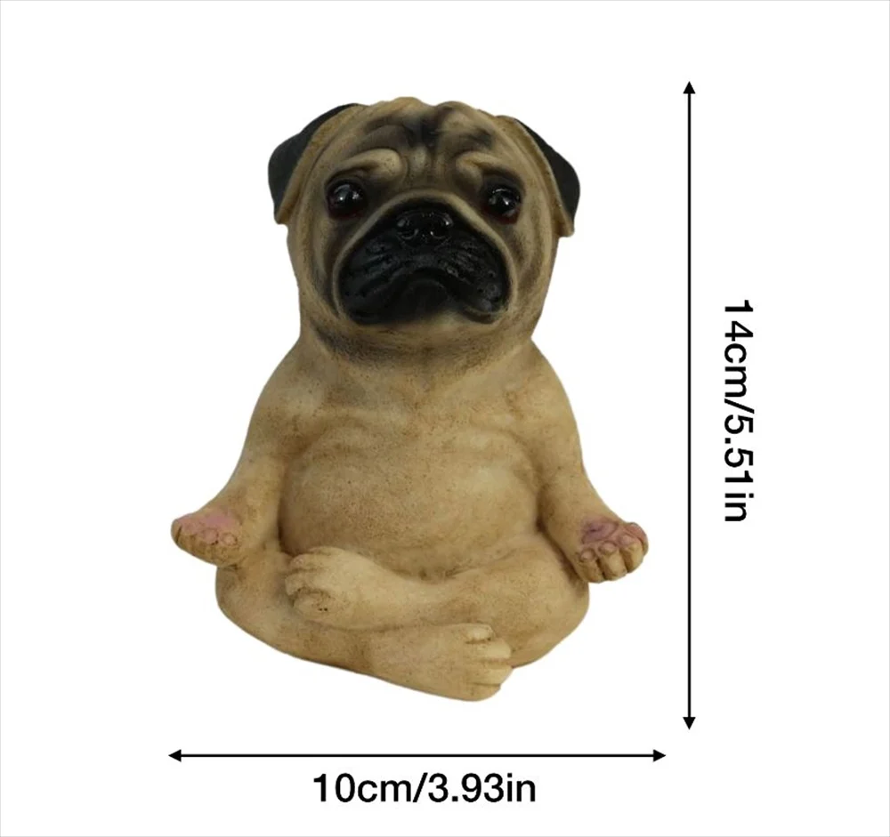 ヨガポーズのパグフィギュアサイズ感