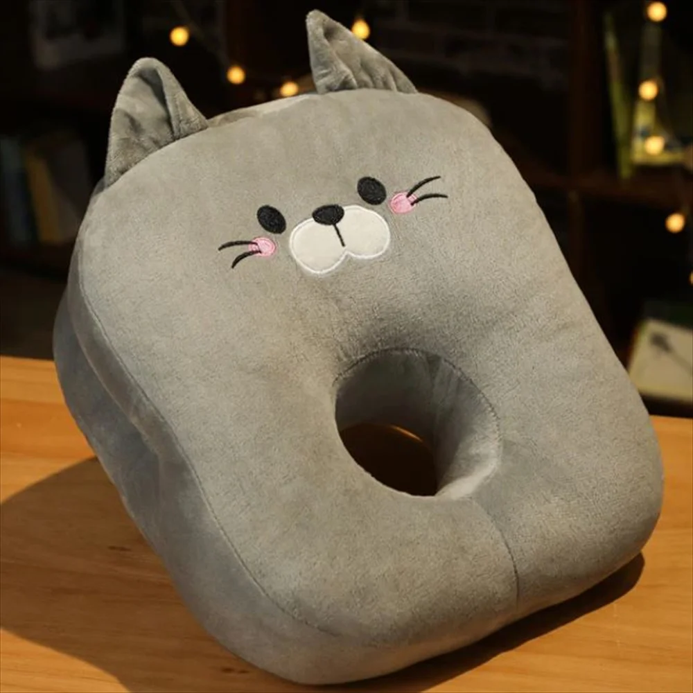 猫型クッション グレーカラー