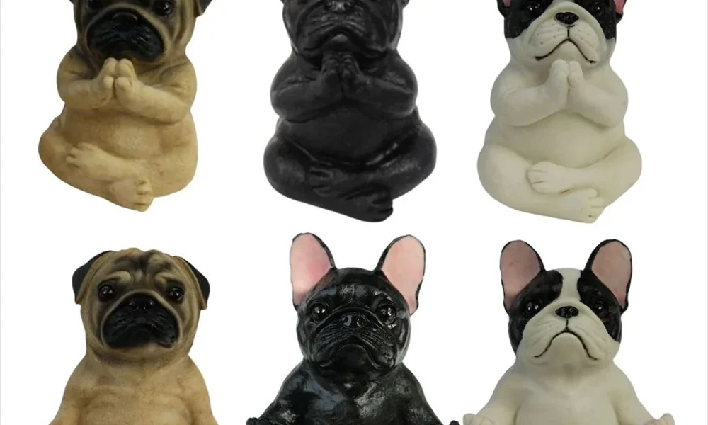 ヨガ犬フィギュアがかわいすぎる！パグ・フレンチブルドッグの置き物でデスクをおしゃれに【楽天】