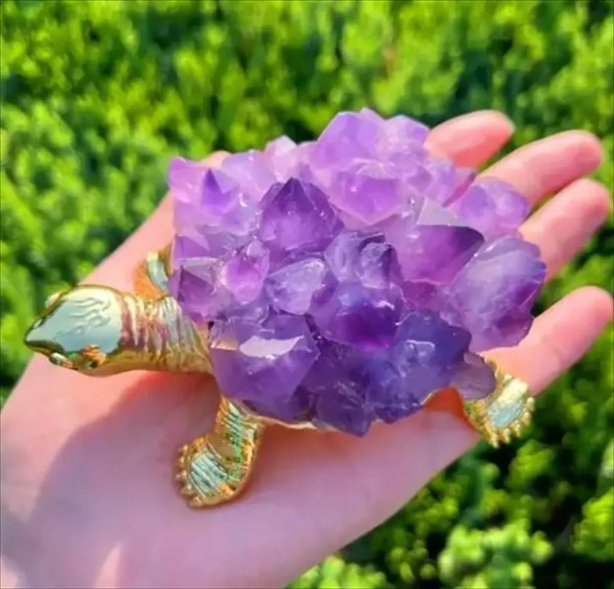 天然アメジストクラスター亀置物 メイン画像