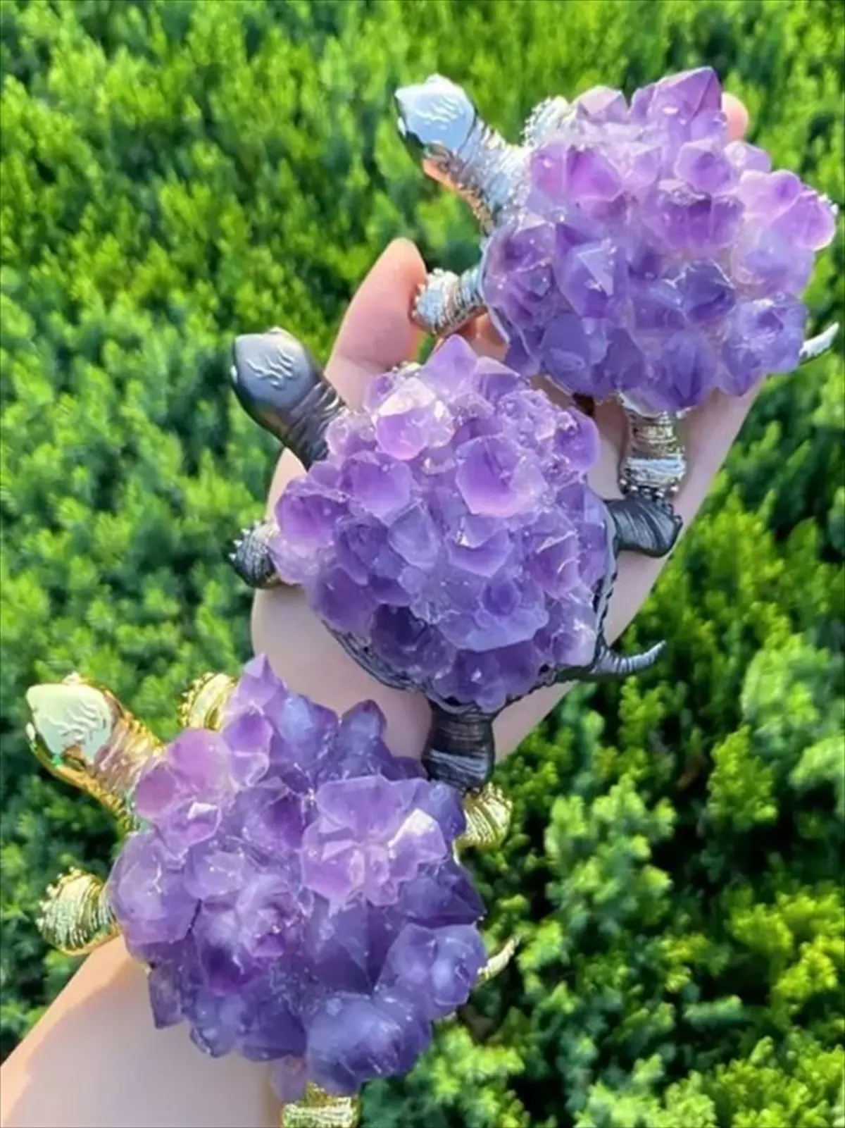 アメジスト亀 複数サイズ比較