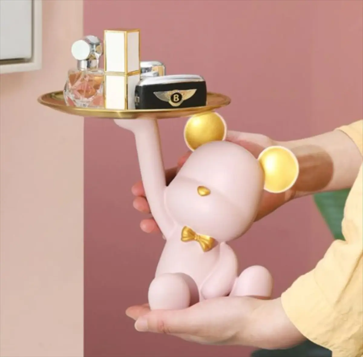 ホワイトのクマ置物 サイズ詳細