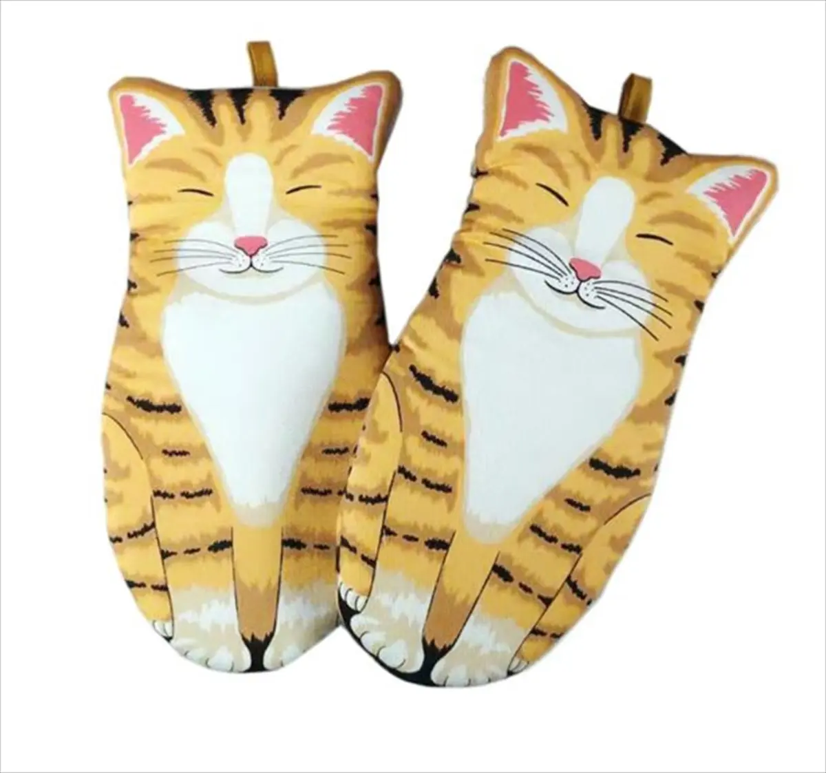 2枚セットの茶トラ猫ミトン