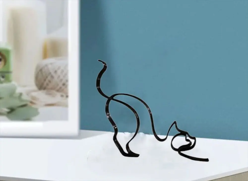 猫のシルエットオブジェ アイアン製インテリア置物