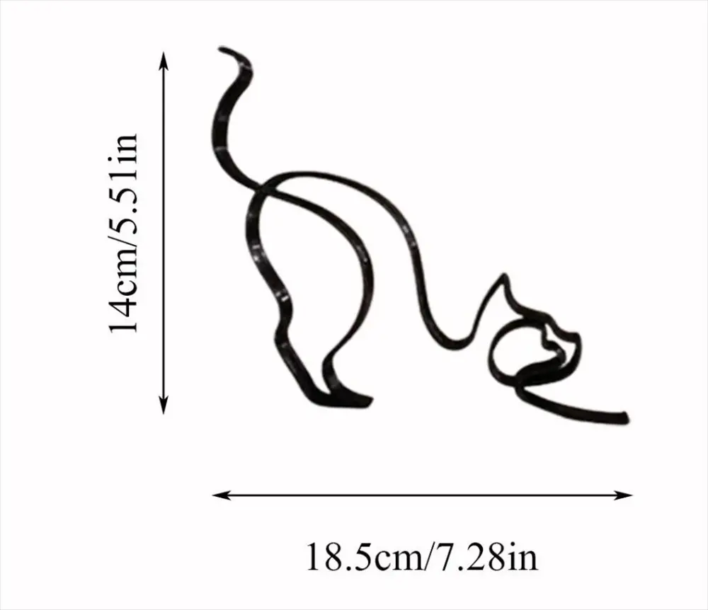 猫オブジェ サイズ寸法図 18.5cm×14cm