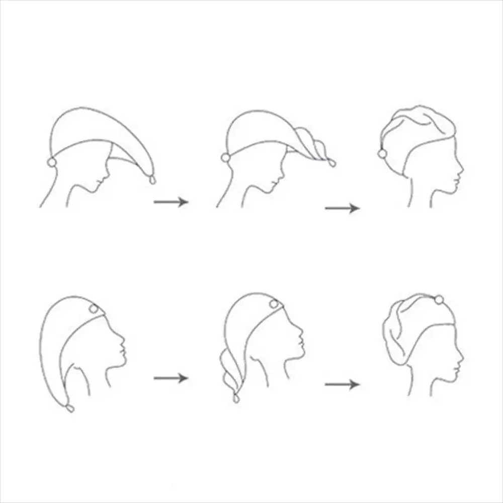 猫耳ヘアドライタオル ハンガーに掛けた様子