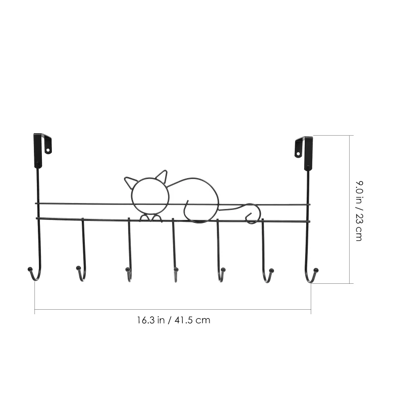 猫デザイン ドアフックハンガーラック 全体画像