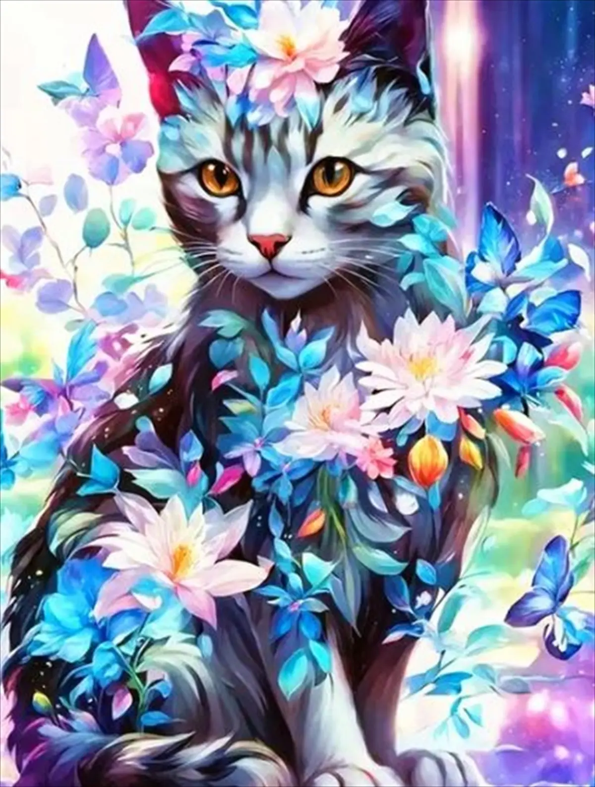 猫のダイヤモンドアート作品