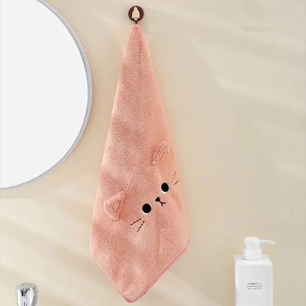 おしゃれな猫フェイスのマイクロファイバータオルを徹底レビュー！吸水抜群で洗面所のインテリアにも！ピンク・グレー・ベージュ3色展開