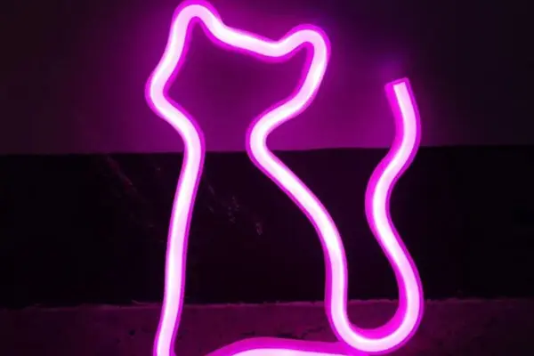 猫ネオンライト LED インテリア照明｜ピンク・ブルー・イエロー・ホワイト 4色展開｜USB・電池対応 おしゃれな部屋飾り