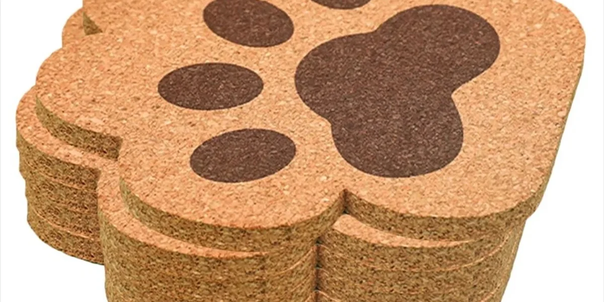 【猫好き必見】肉球デザインのコルクコースター5枚セット｜吸水・断熱機能でテーブルを保護する北欧スタイルの実用的インテリア雑貨