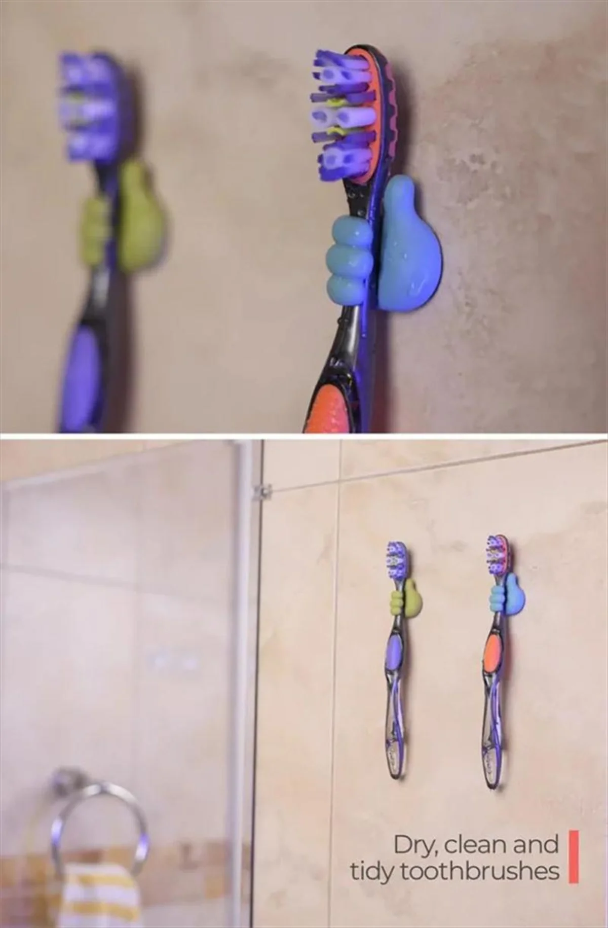 浴室での歯ブラシホルダーとして使用