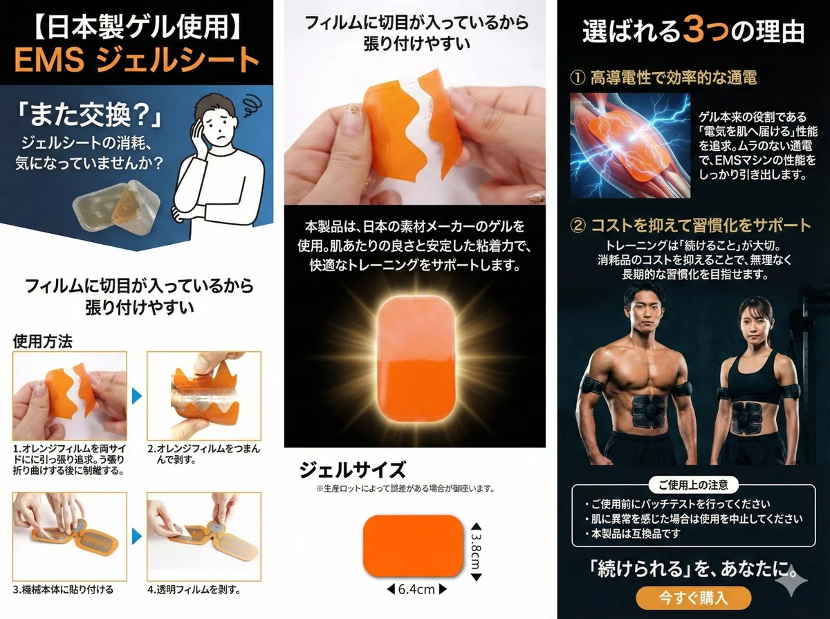 EMSジェルシートセット内容