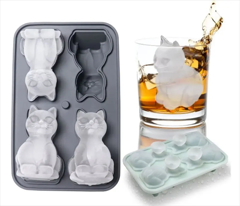 猫型3D製氷トレー全体像