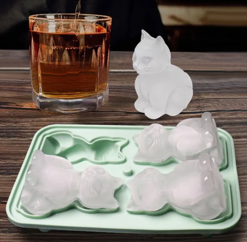 グリーントレーと猫型氷の完成イメージ