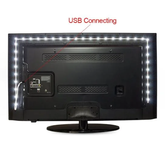 テレビ裏面 USB接続 バックライト設置例