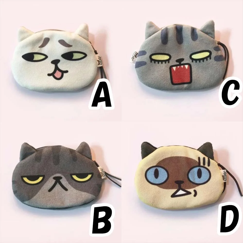 wo²猫顔コインポーチ A・B・C・D タイプ別」class=