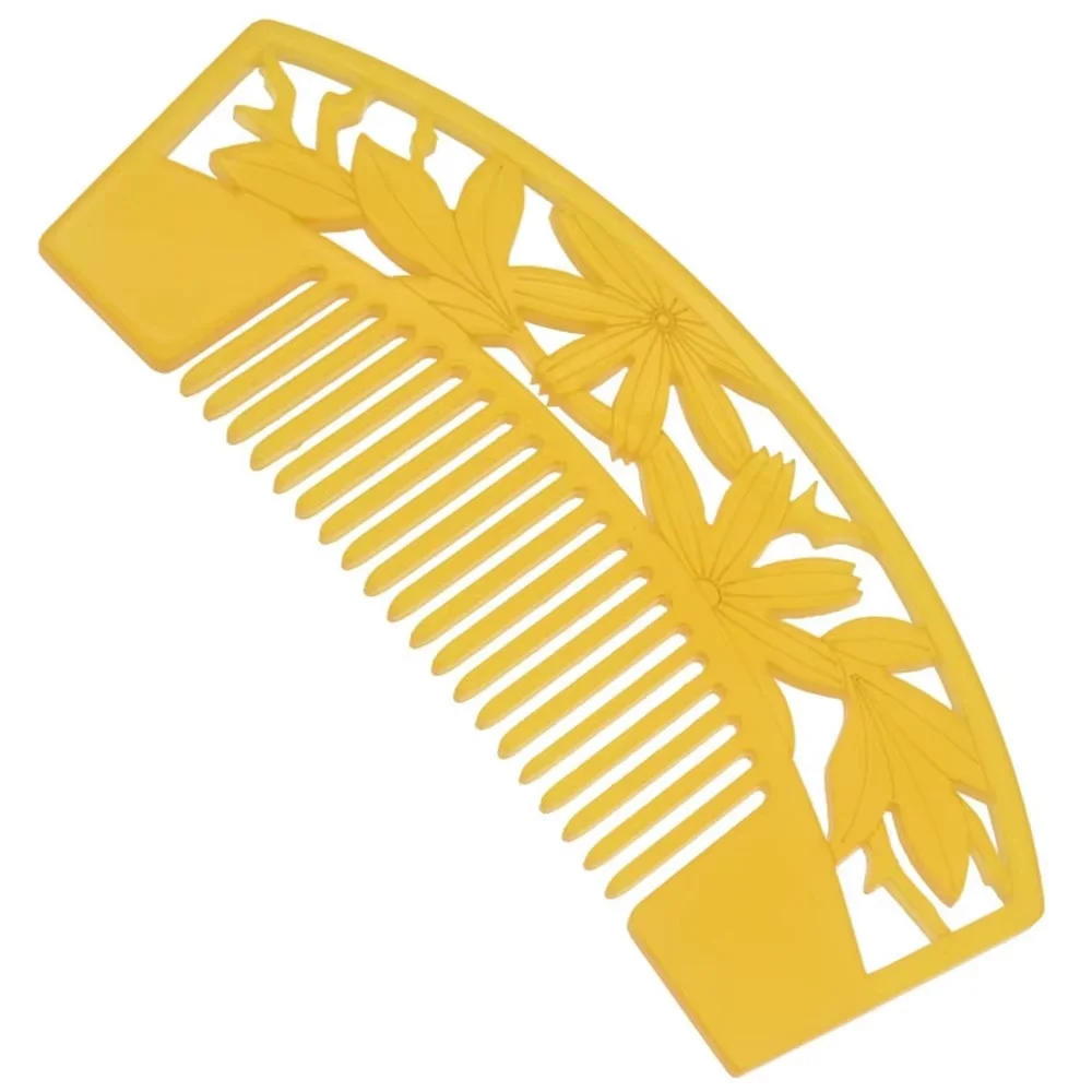 コームかんざし 花彫り