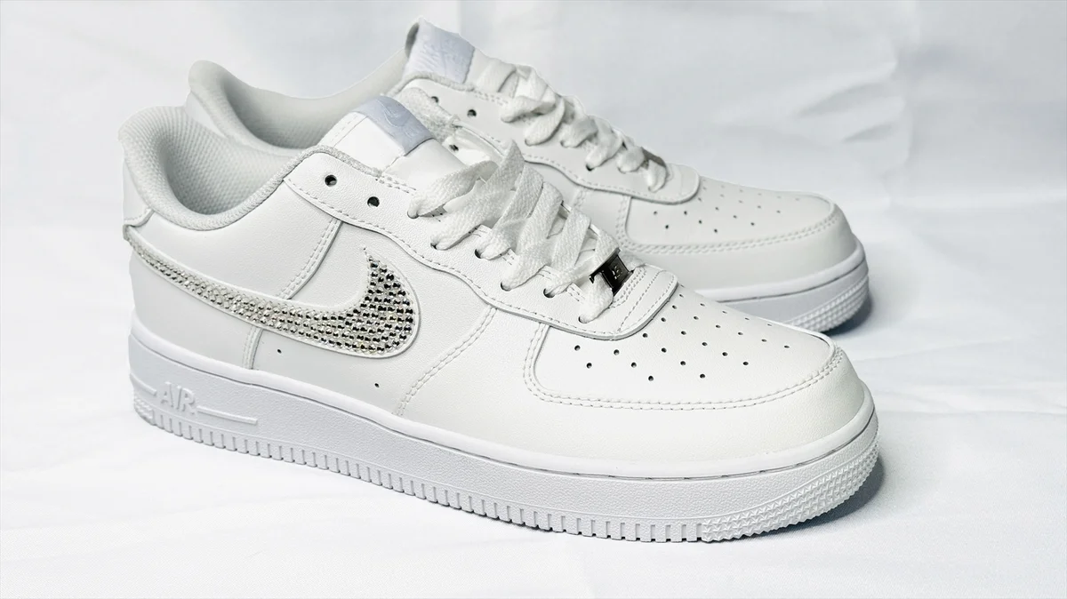 Nike Air Force 1 ラインストーンデコレーションカスタム 全体像