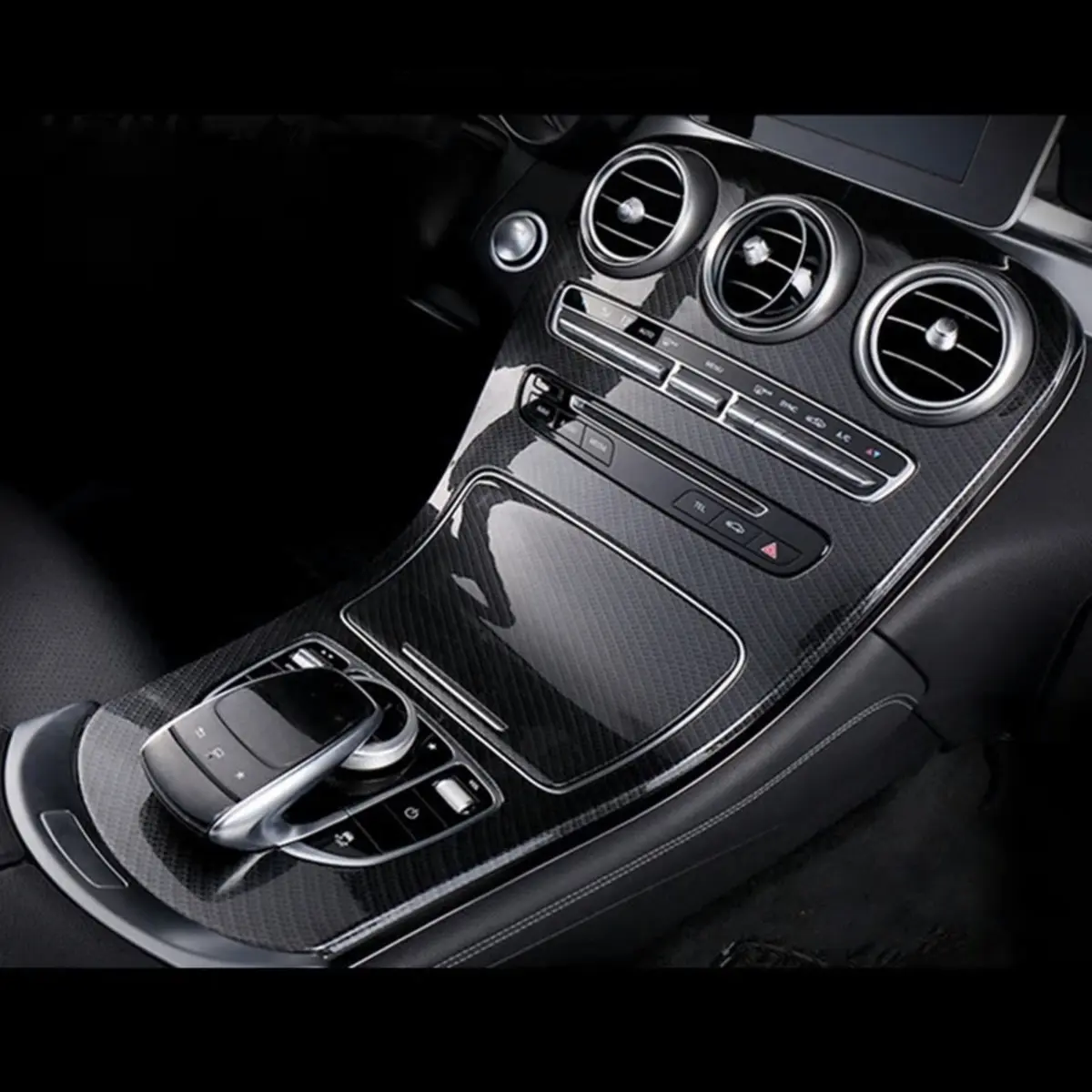カーボン調センターコンソールカバー 装着イメージ1