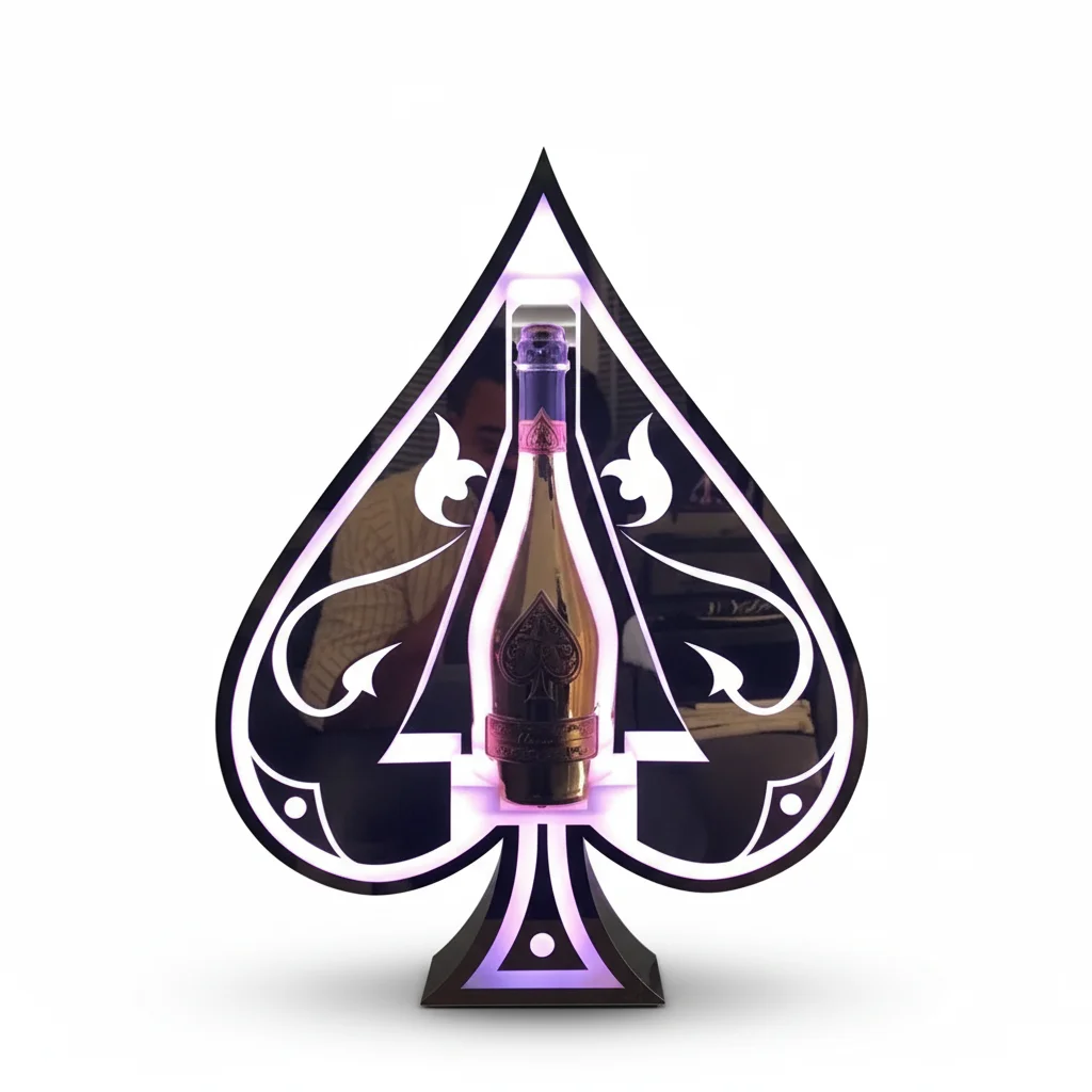 LEDボトルホルダー パープル発光 室内使用例