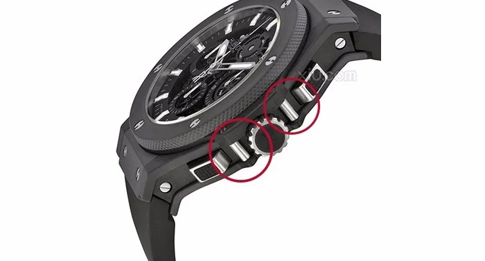 ウブロ ビッグバン プッシャー部分の交換箇所イメージ