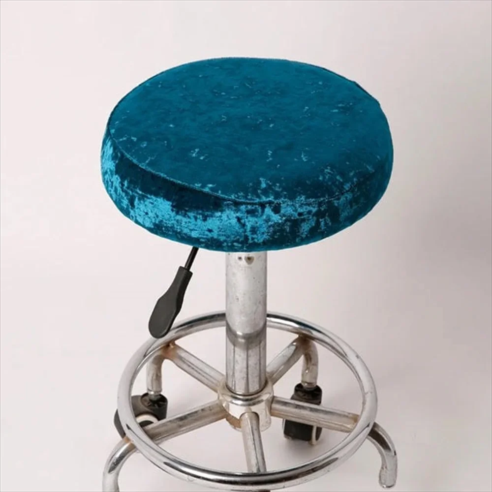 ベロア丸椅子カバー ティールブルー