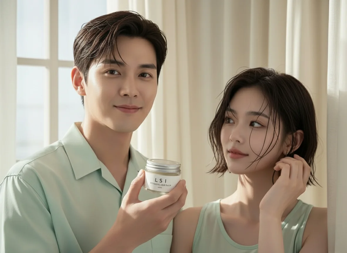 LSI ボタニカルヘアバーム 使用イメージ