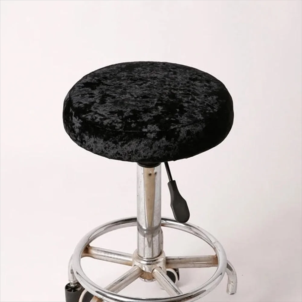 ベロア丸椅子カバー ブラック装着イメージ