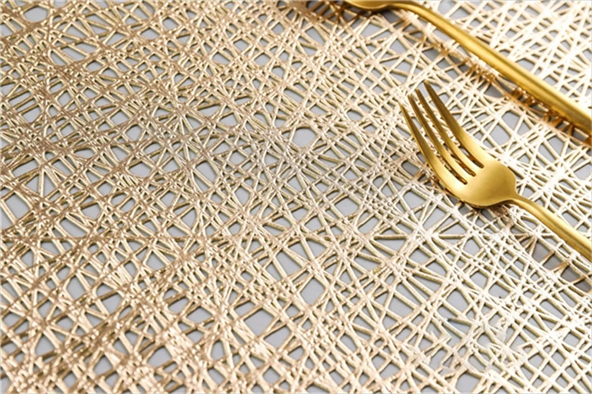 ランチョンマット ゴールド クロスハッチ 質感アップ
