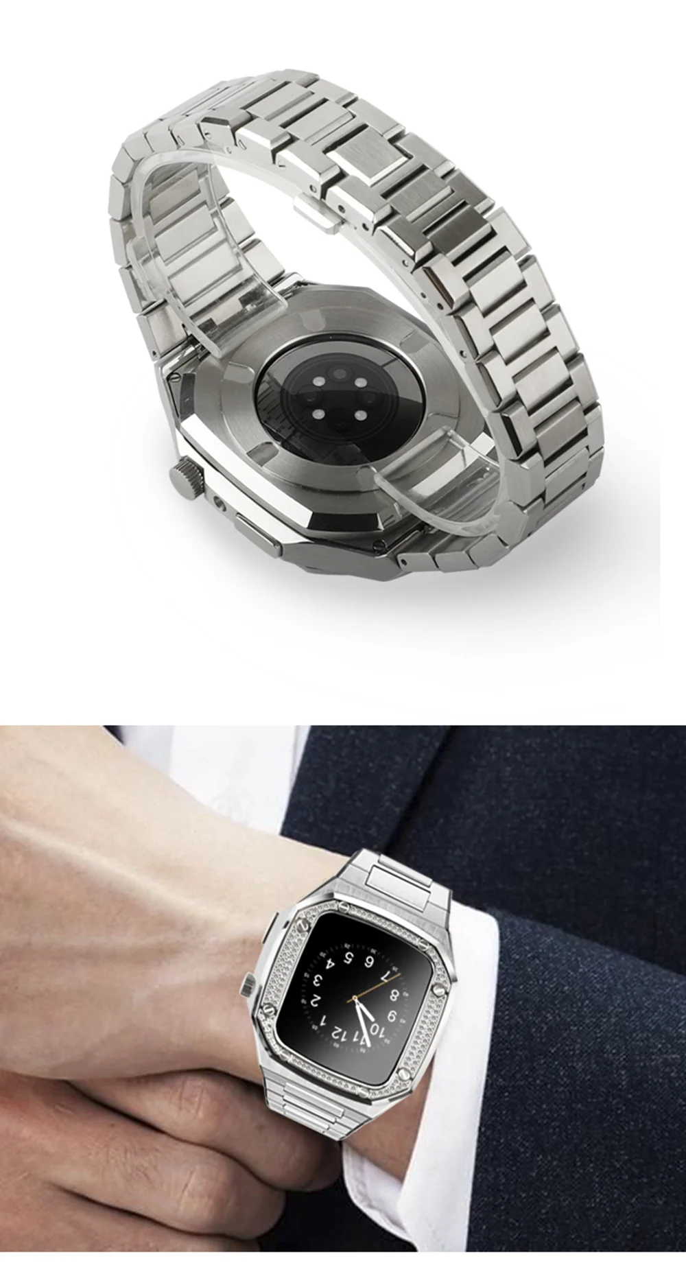 Apple Watch カスタムケース 裏面・装着イメージ