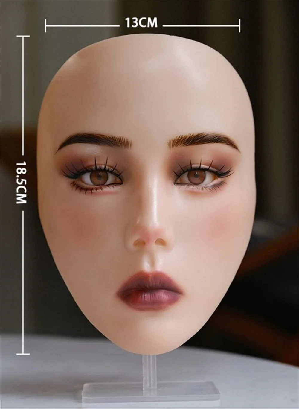 フェイスマネキン サイズ表示 幅13cm 高さ18.5cm