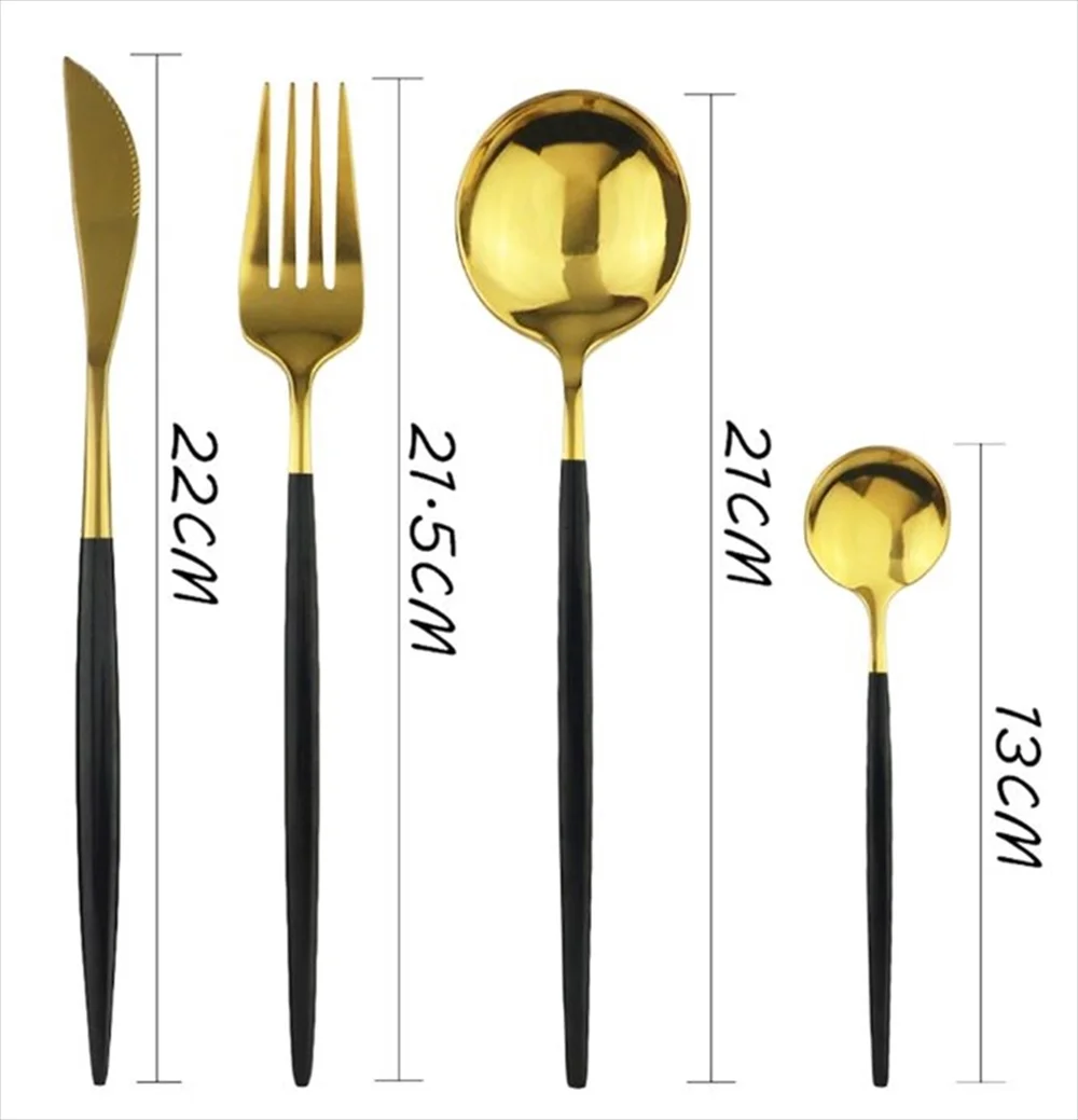 カトラリーセット サイズ表示：ナイフ22cm・フォーク27.5cm・スプーン21cm・ティースプーン13cm