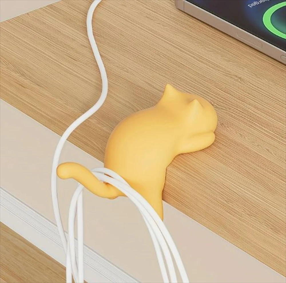 猫型フック コード整理 イエロー