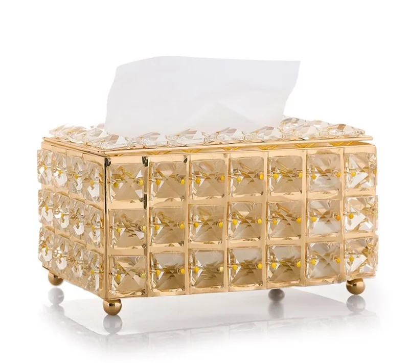 クリスタルティッシュケース ゴールド 正面