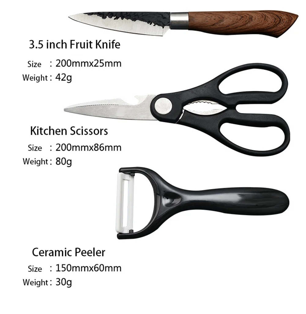 ペティナイフ・キッチンはさみ・セラミックピーラーの仕様