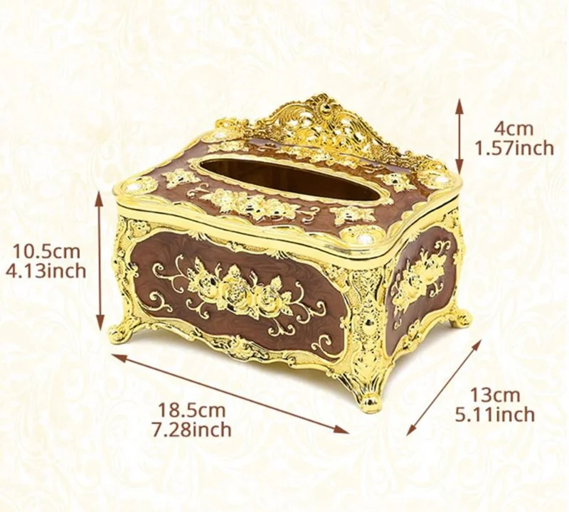 ロココ調ティッシュケース ゴールド 角度違い