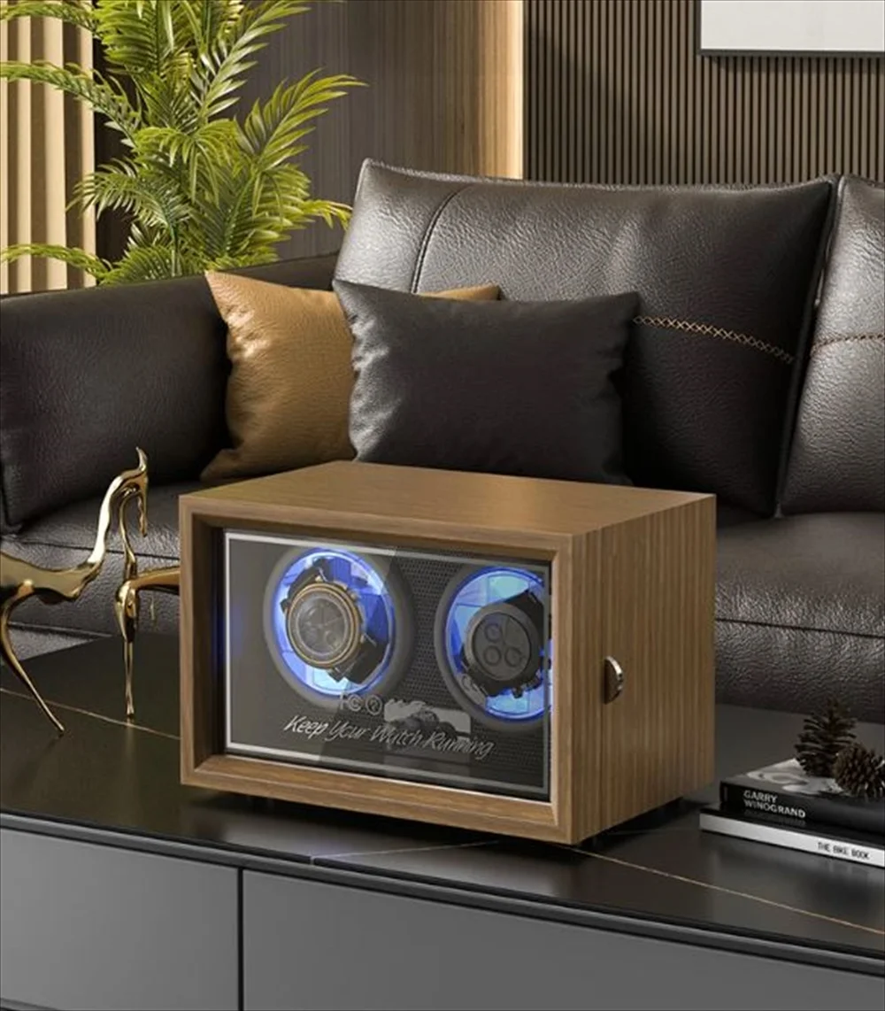 木製ウォッチワインダー2本収納タイプ