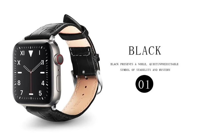 ブラック Apple Watch レザーバンド 装着イメージ